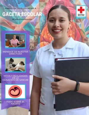 Imagen de portada del primer número de la Gaceta Escolar de la Escuela de Enfermería de la Cruz Roja de Cuernavaca